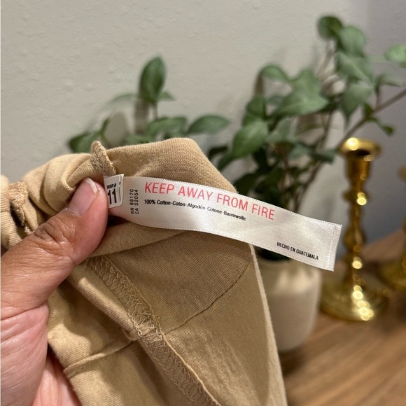 Free People Beach NWT Size Medium Tan Carta Tee Shirt Midi Dress Comfort Boho - Picture 8 of 8